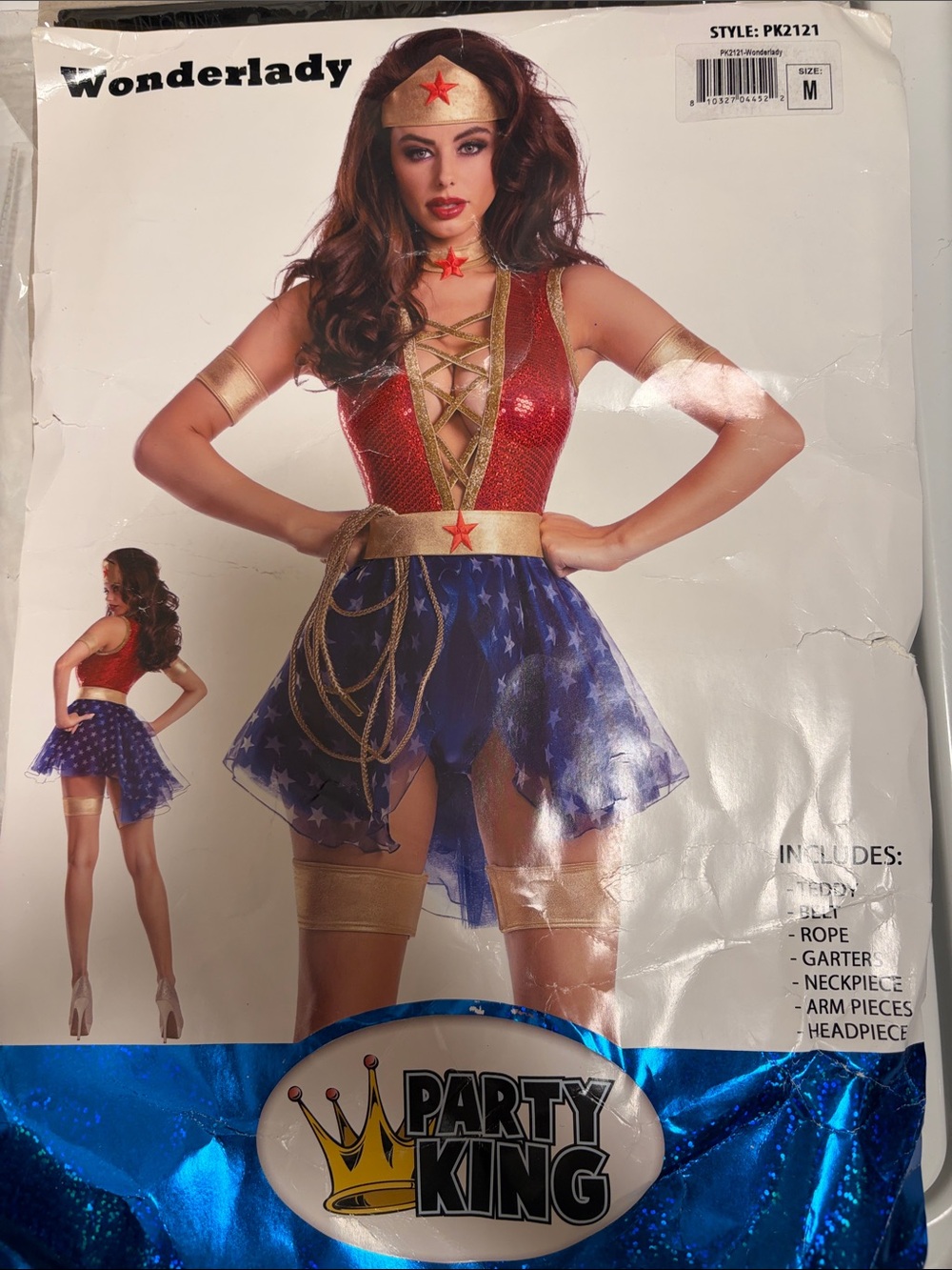 PARTY KING - WONDER LADY COSTUME Red Sequin - Belt not included